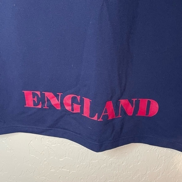 England Victorious Navy Short Sleeve‎ Polo Embroidered Patches NWT Y2K  Medium - Picture 4 of 11